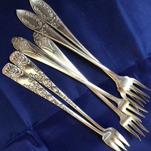 6 Seafood Forks…Silver Plated Cocktail Forks